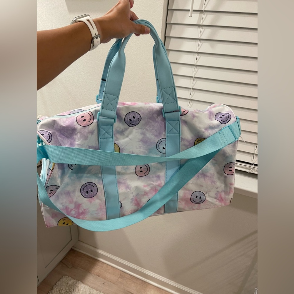 Smiley face duffel bag